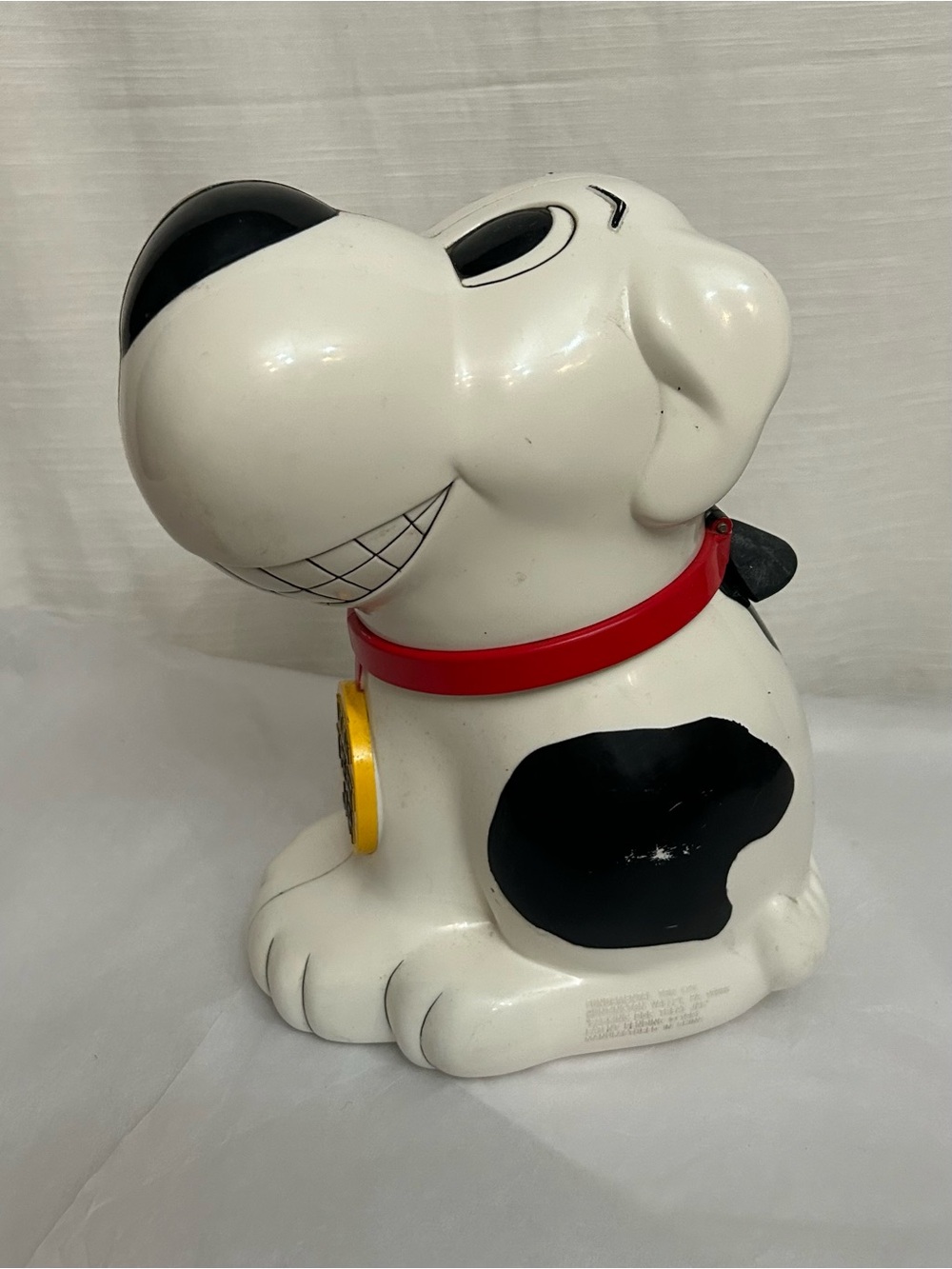 Vintage '90's White and Black Dog with Red Collar Cookie Jar